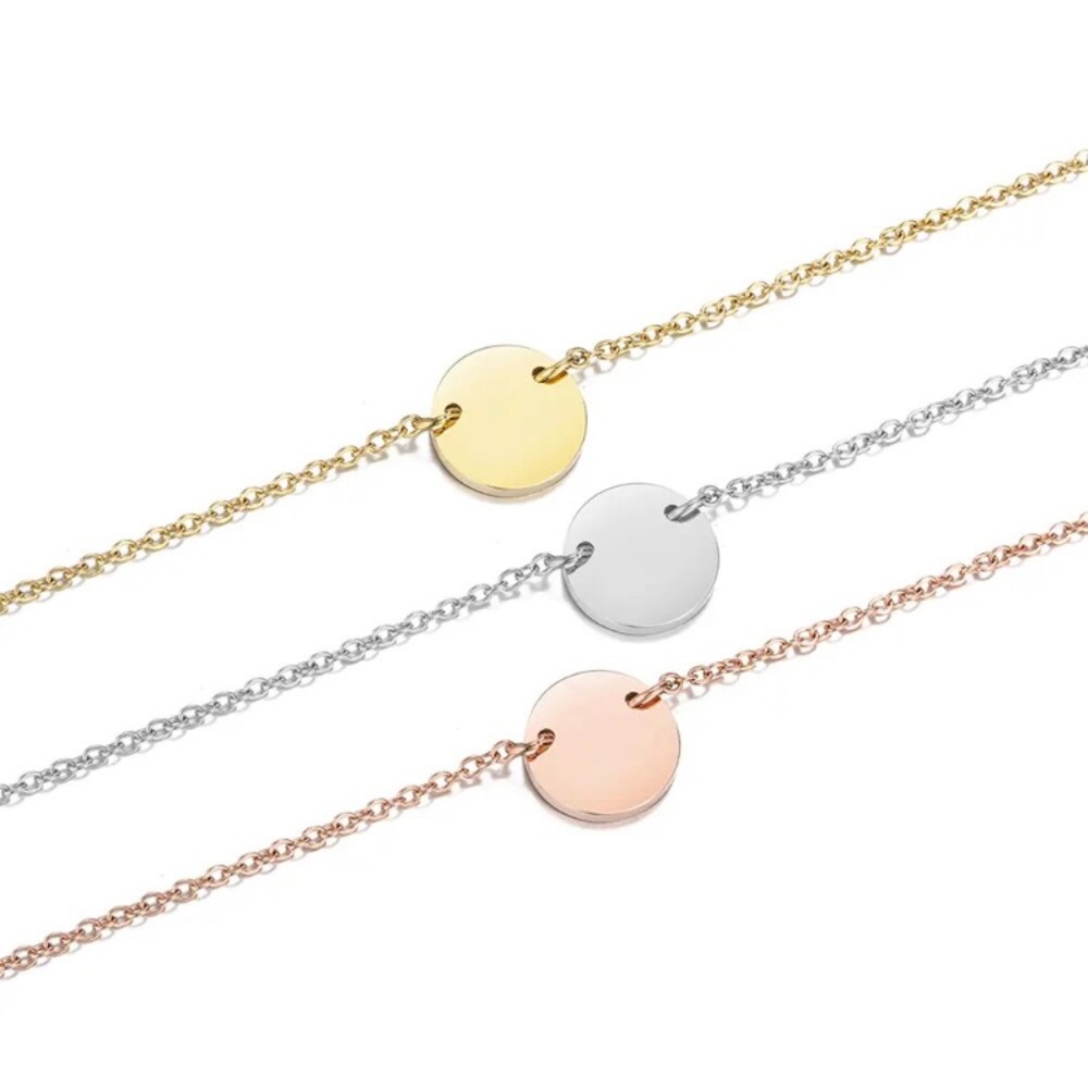 ⚜️𝟯𝟬%𝗢𝗙𝗙 𝗯𝘂𝗻𝗱𝗹𝗲𝘀 𝟯+⚜️ NEW 9mm Coin Charm Stainless Steel Necklace - Picture 4 of 15